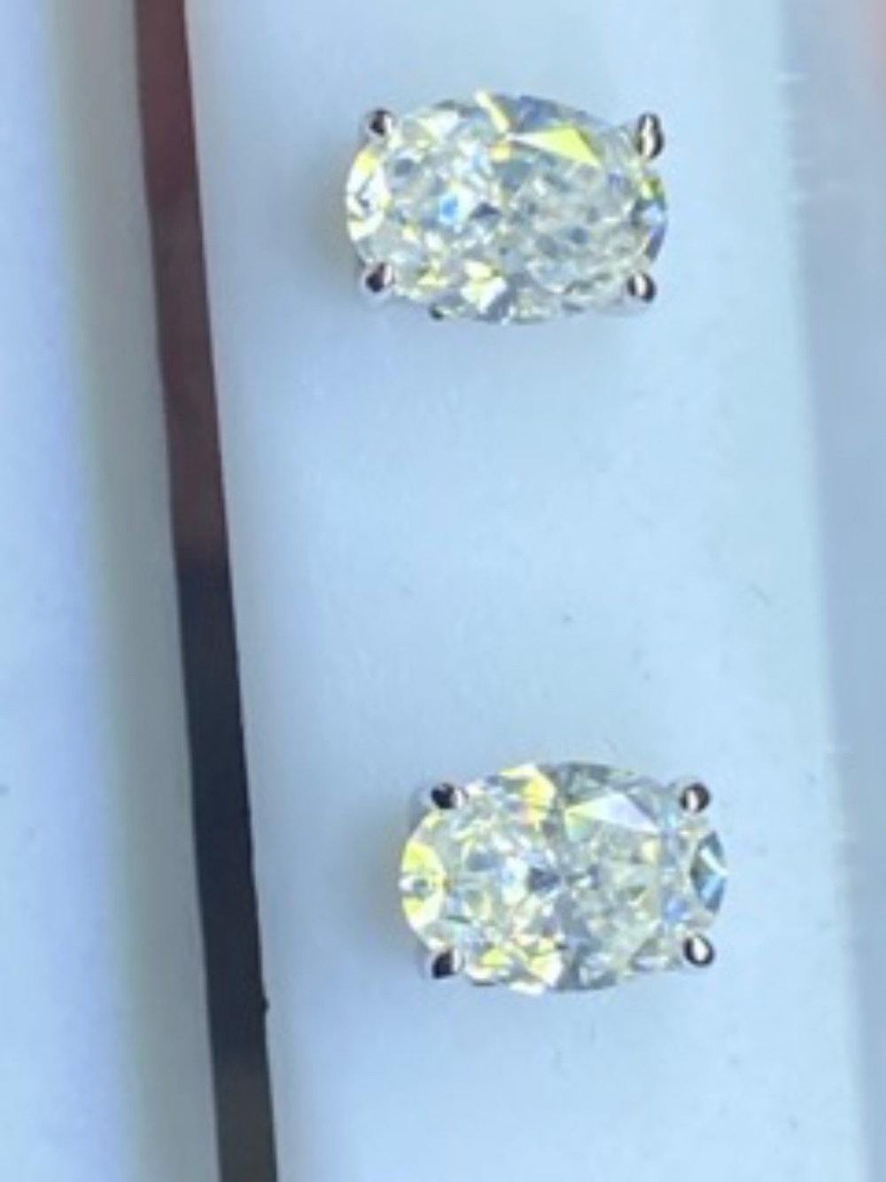 Sterling Silver 2.00 CTW Oval Diamonds